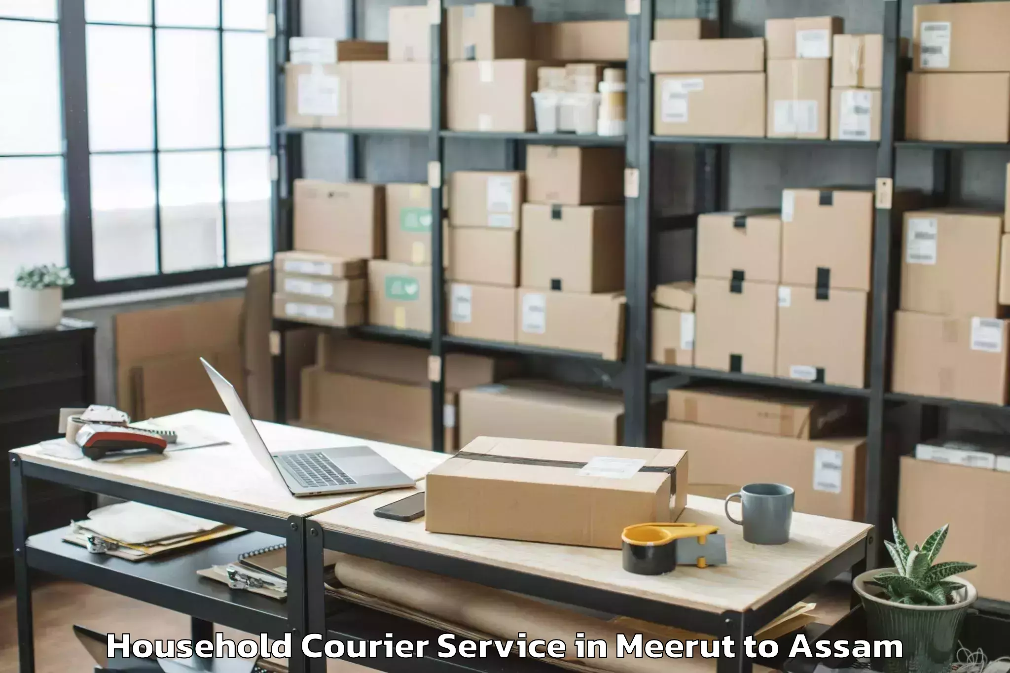 Trusted Meerut to Guwahati University Household Courier